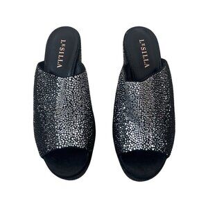 Le Silla crystal studded slip on shoes size 39